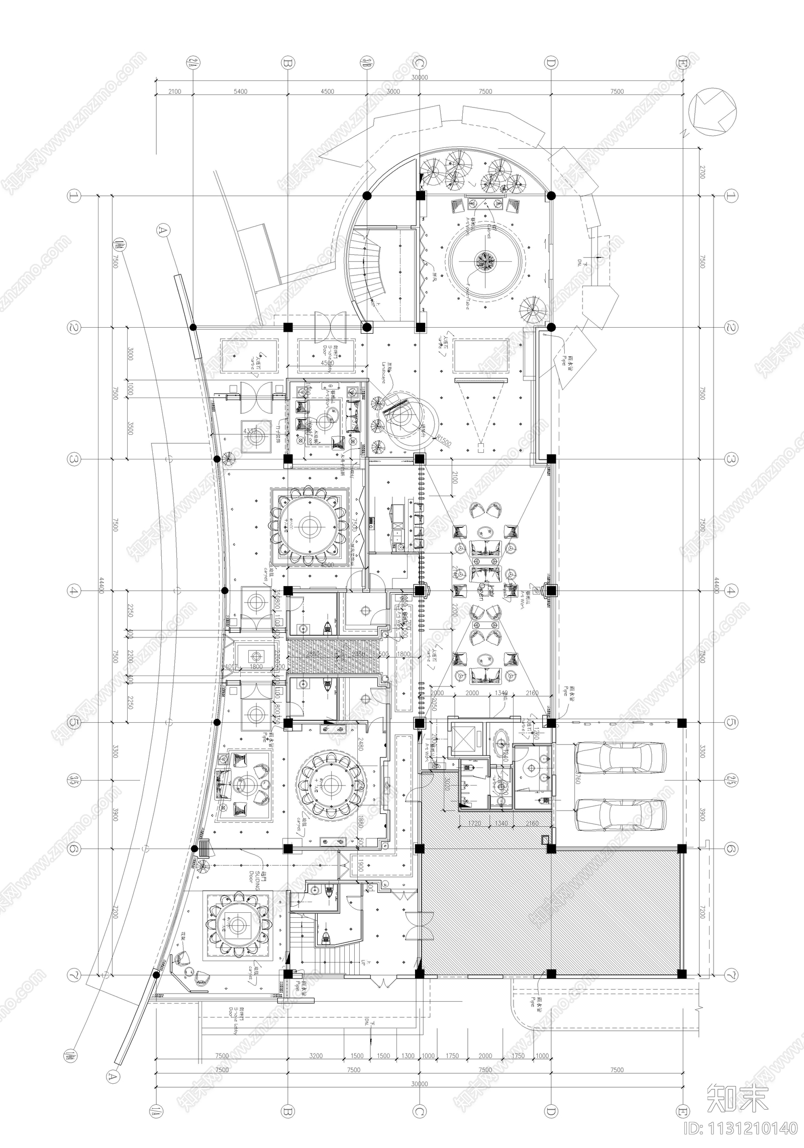 成都天蕴中心会所cad施工图下载【ID:1131210140】