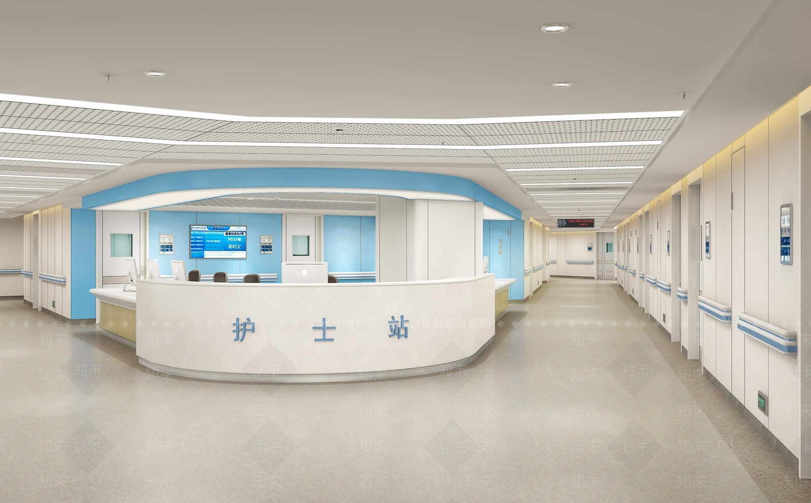 现代医院护士站3D模型下载【ID:1131211601】