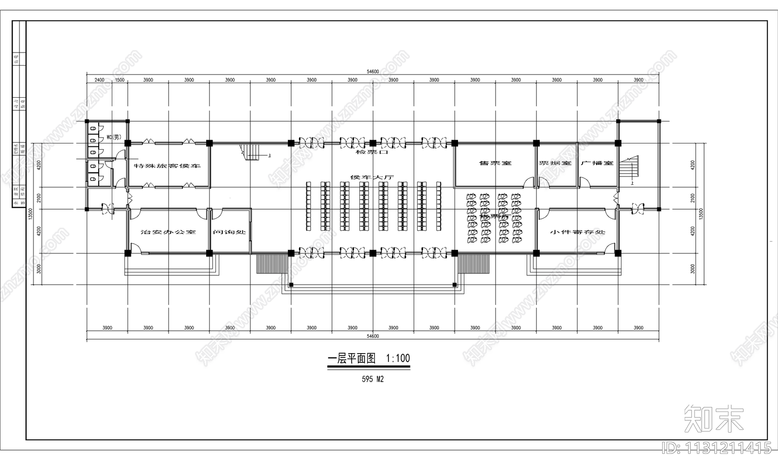 汽车站建筑CADcad施工图下载【ID:1131211415】