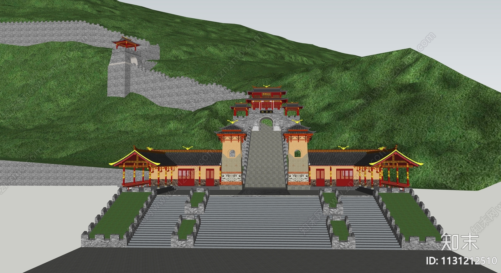 中式古建筑SU模型下载【ID:1131212510】