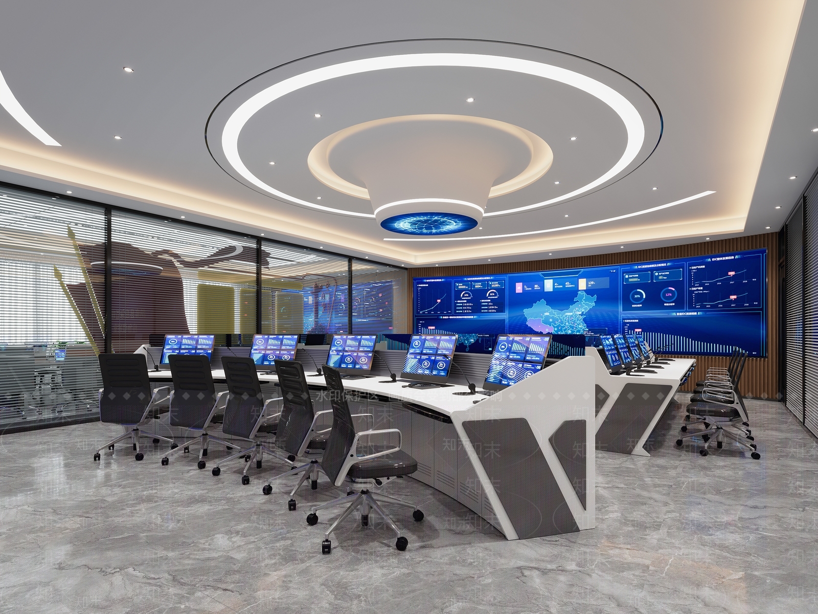 现代指挥大厅3D模型下载【ID:1131213633】
