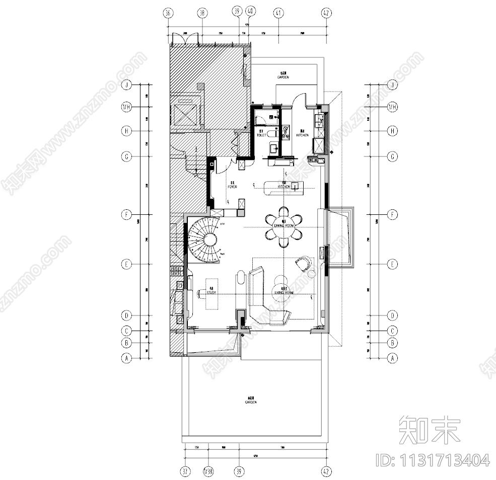 别墅室内效果图cad施工图下载【ID:1131713404】