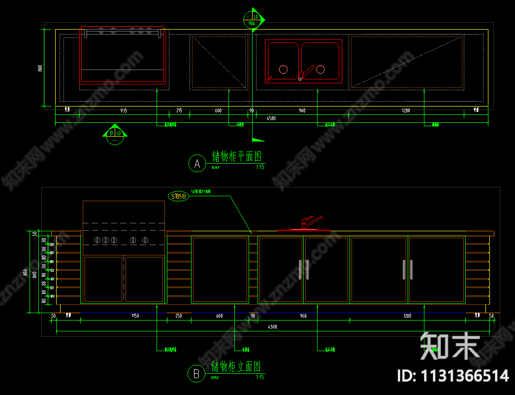 室外烧烤台BBQ台cad施工图下载【ID:1131366514】