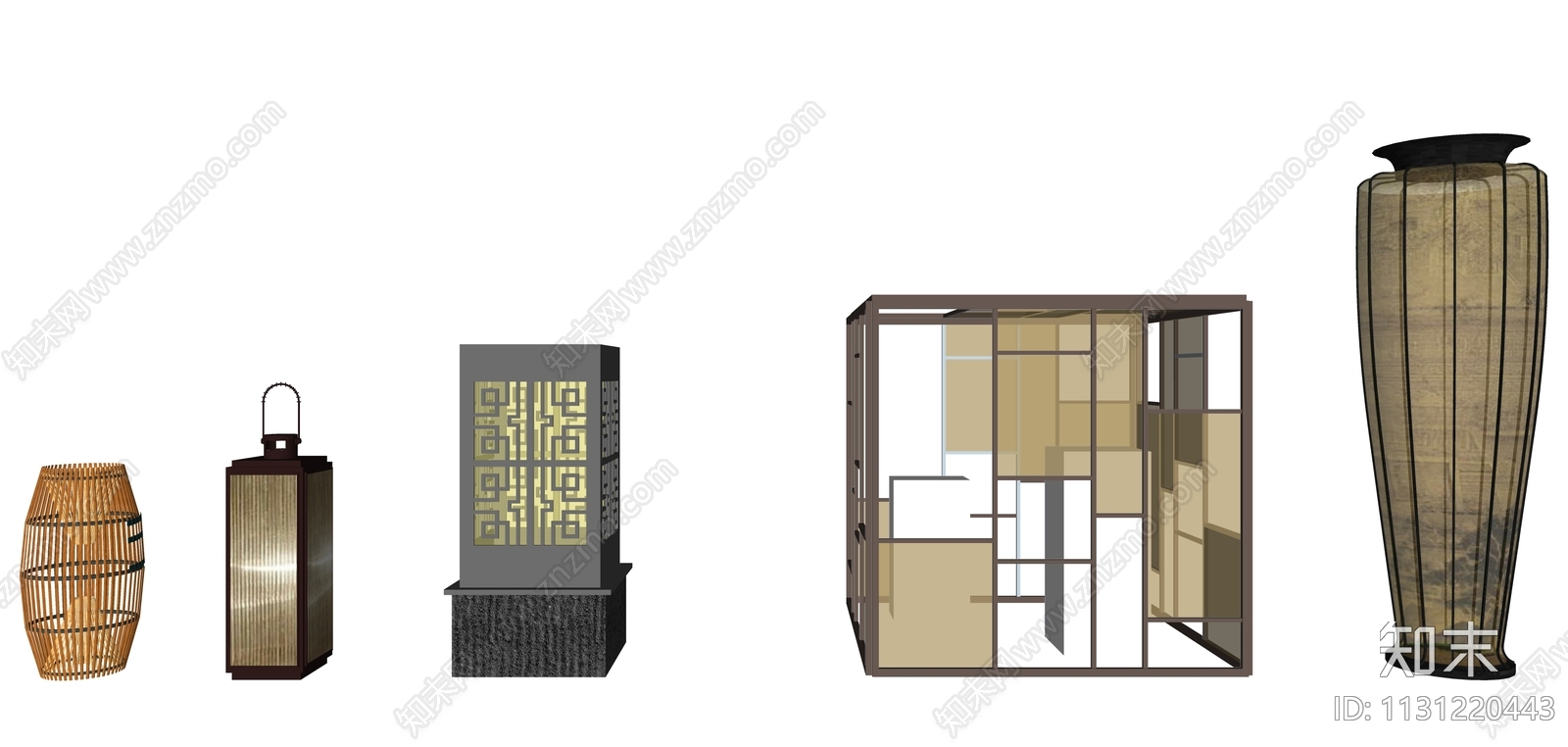 中式灯具组合SU模型下载【ID:1131220443】