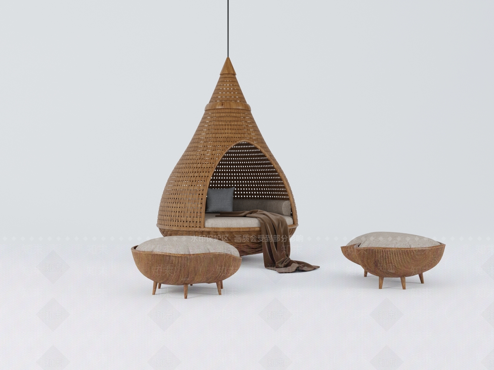 东南亚编织吊椅3D模型下载【ID:1131229023】