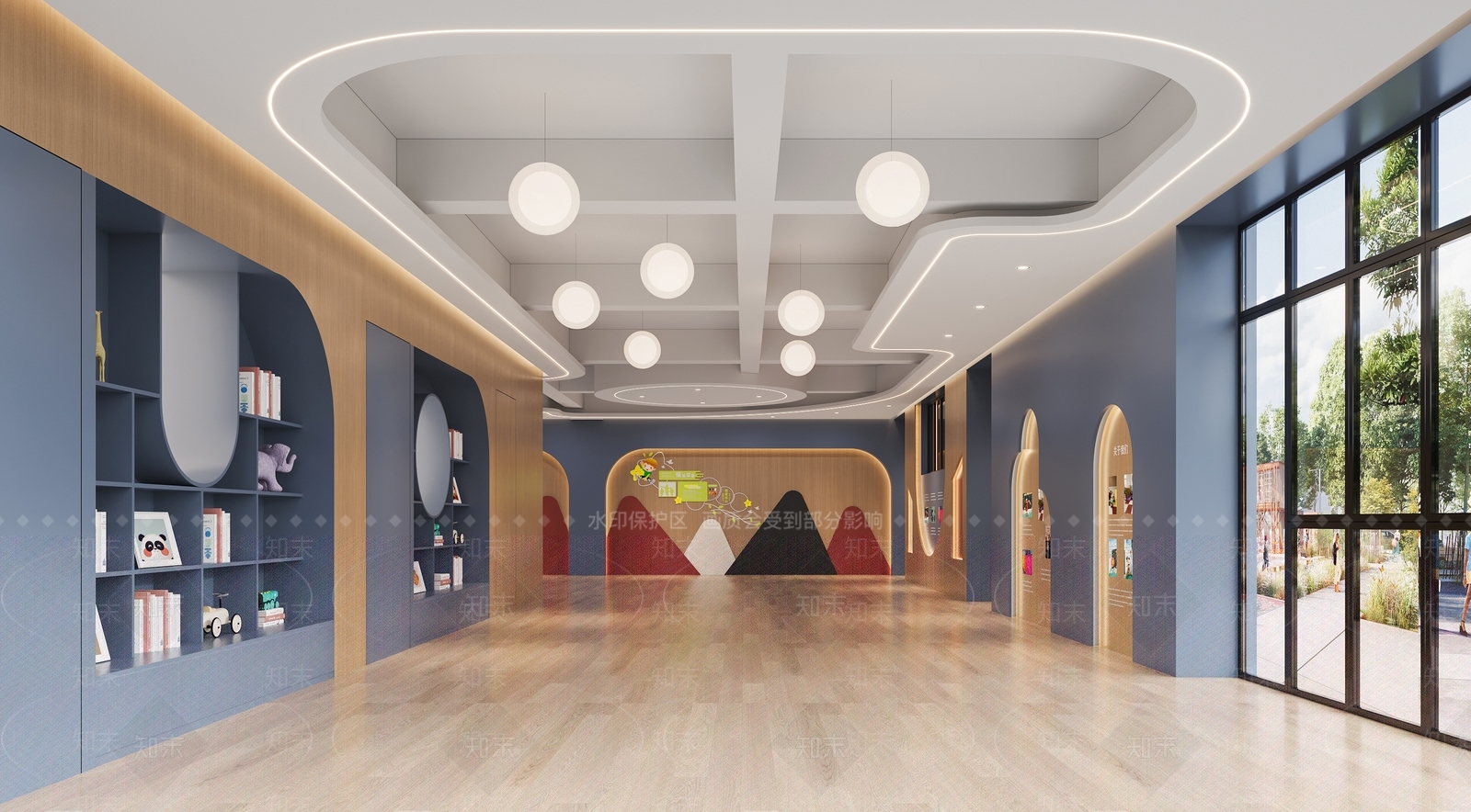 现代幼儿园大厅3D模型下载【ID:1131232096】