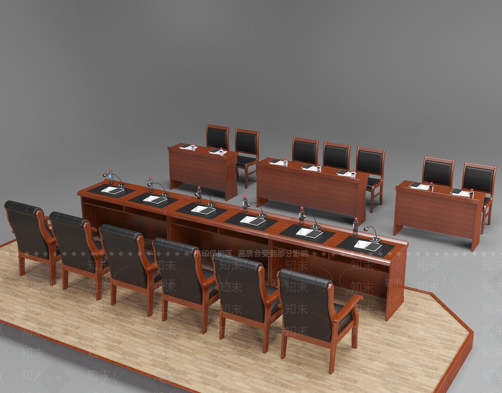 现代会议条形桌椅SU模型下载【ID:1131239041】