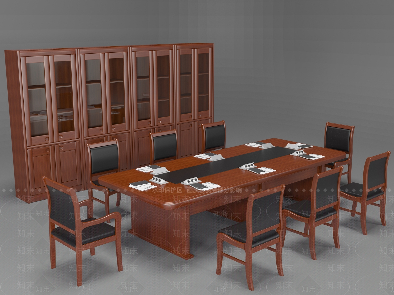 现代会议桌椅组合SU模型下载【ID:1131239348】