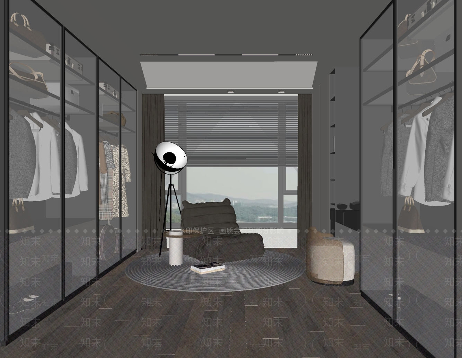 现代衣帽间SU模型下载【ID:1131239959】