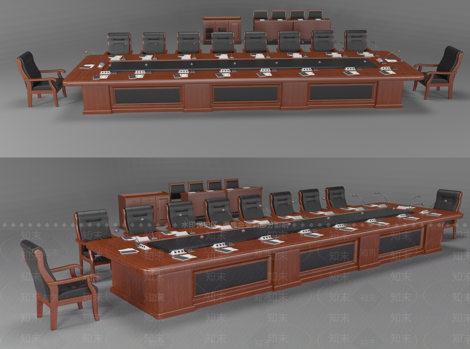 现代会议桌椅组合SU模型下载【ID:1131240140】