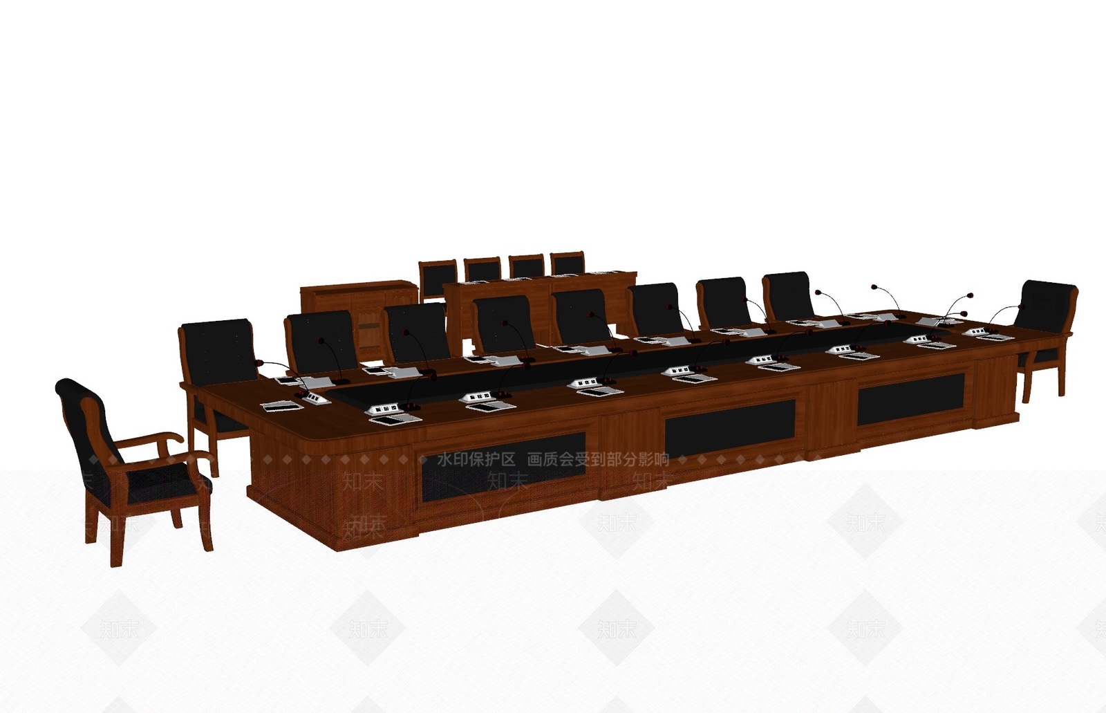 现代会议桌椅组合SU模型下载【ID:1131240140】