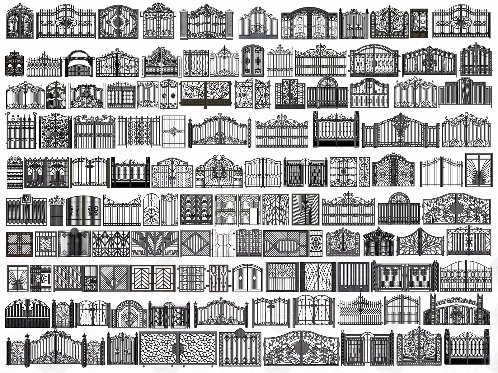 欧式铁艺大门SU模型下载【ID:1131247096】