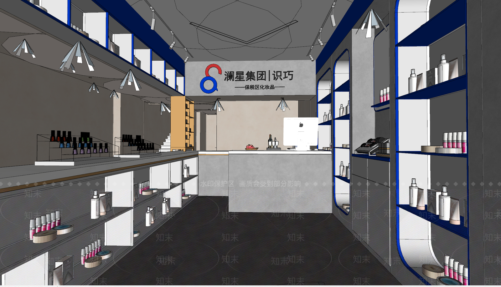 现代化妆品美妆店SU模型下载【ID:1131247563】
