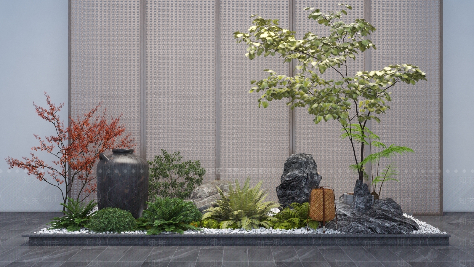现代景观植物造景小品3D模型下载【ID:1131249820】