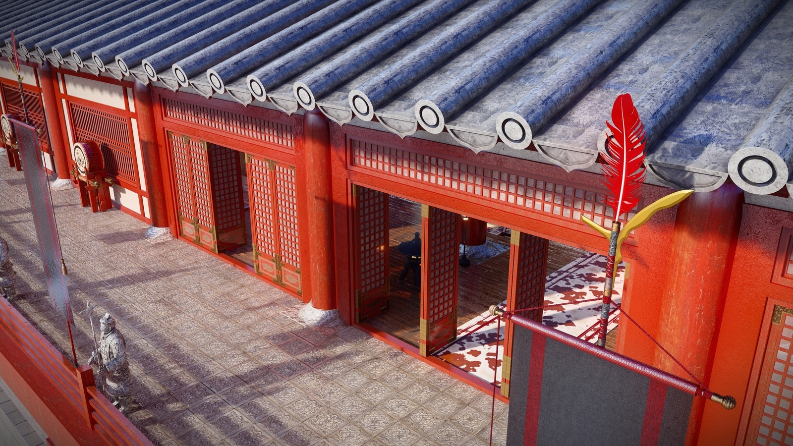 中式宫殿室内3D模型下载【ID:1131251427】_【知末效果图】