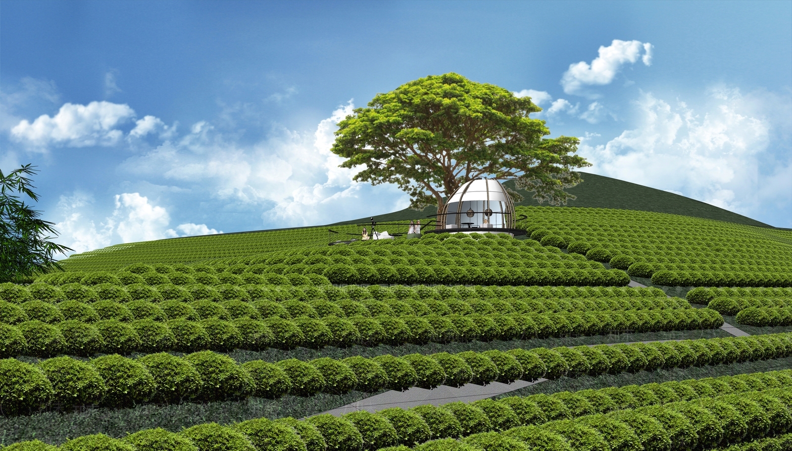 现代茶山SU模型下载【ID:1131251687】