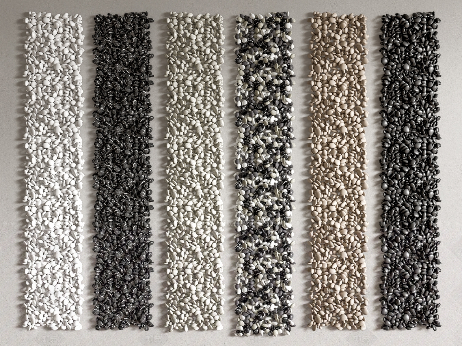 现代景观鹅卵石3D模型下载【ID:1131256791】