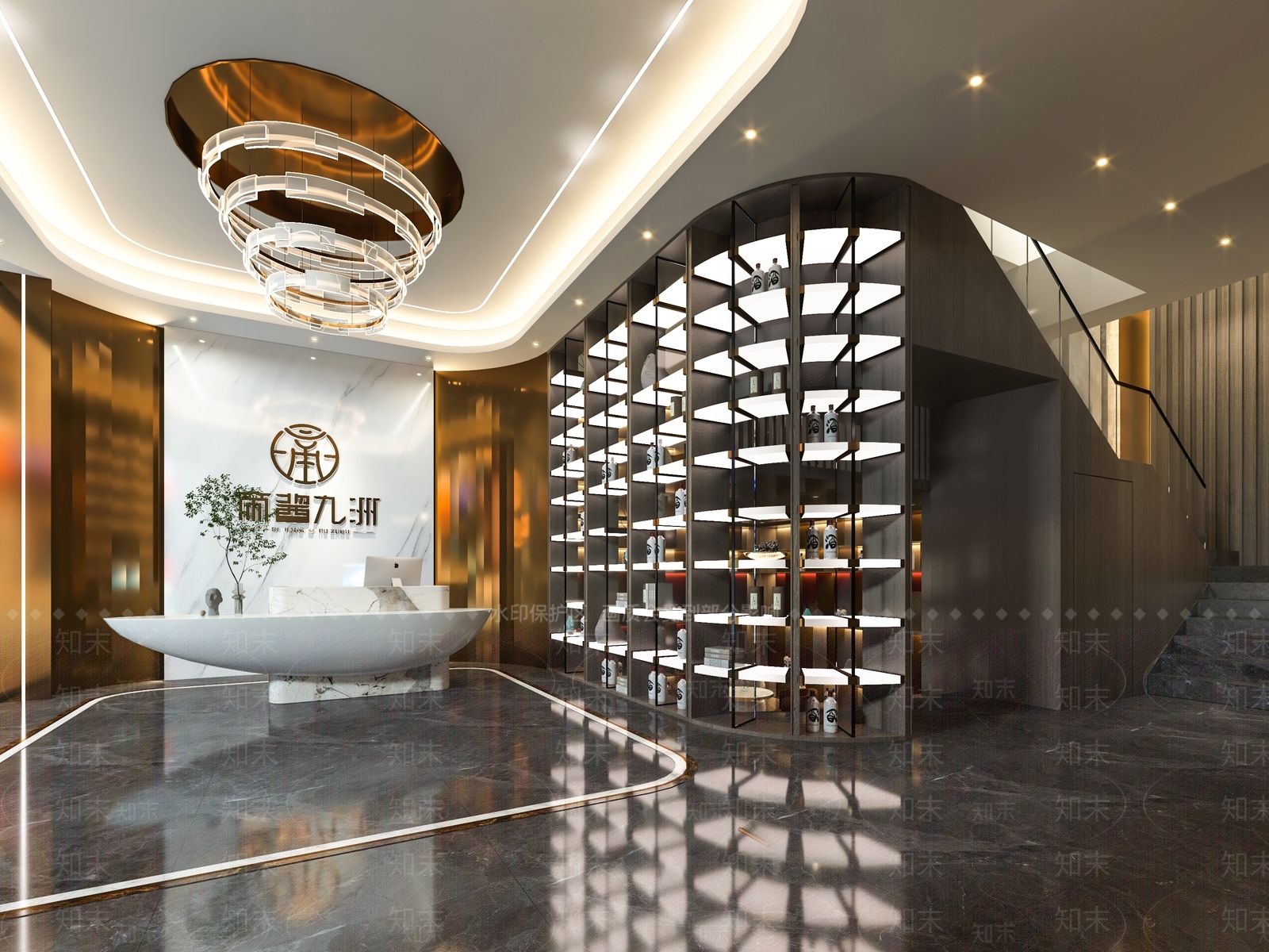 新中式烟酒店3D模型下载【ID:1131262551】