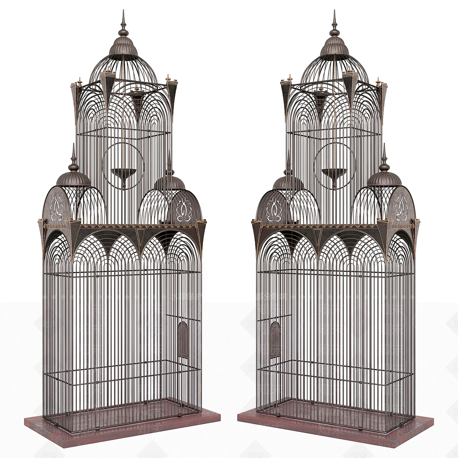 欧式铁艺建筑摆件3D模型下载【ID:1131263858】