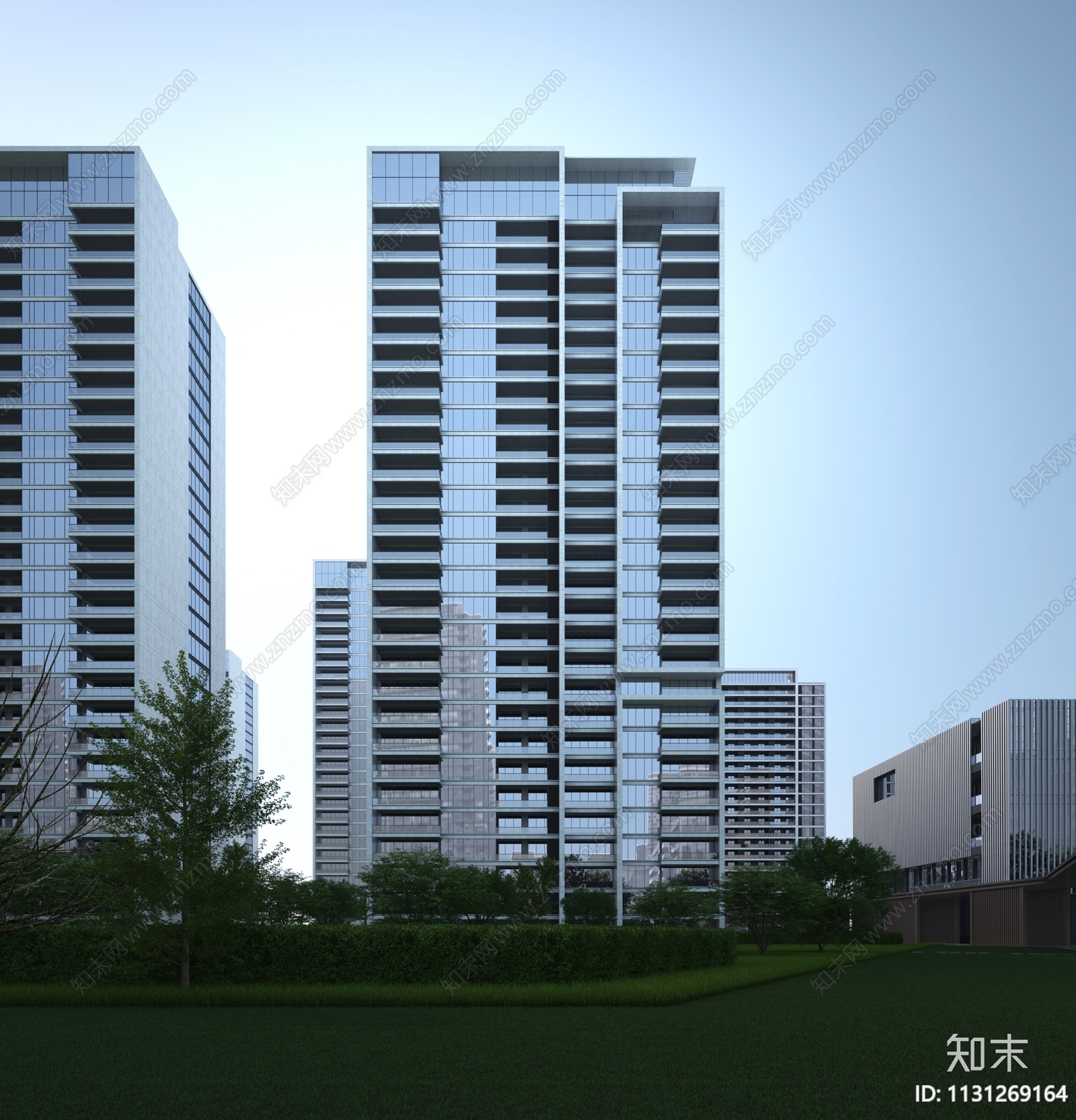 现代高层住宅3D模型下载【ID:1131269164】