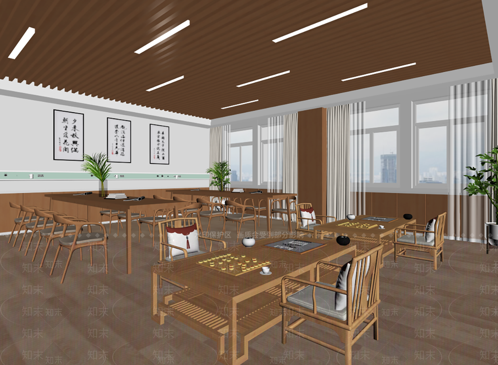 新中式娱乐疗养象棋SU模型下载【ID:1131272040】