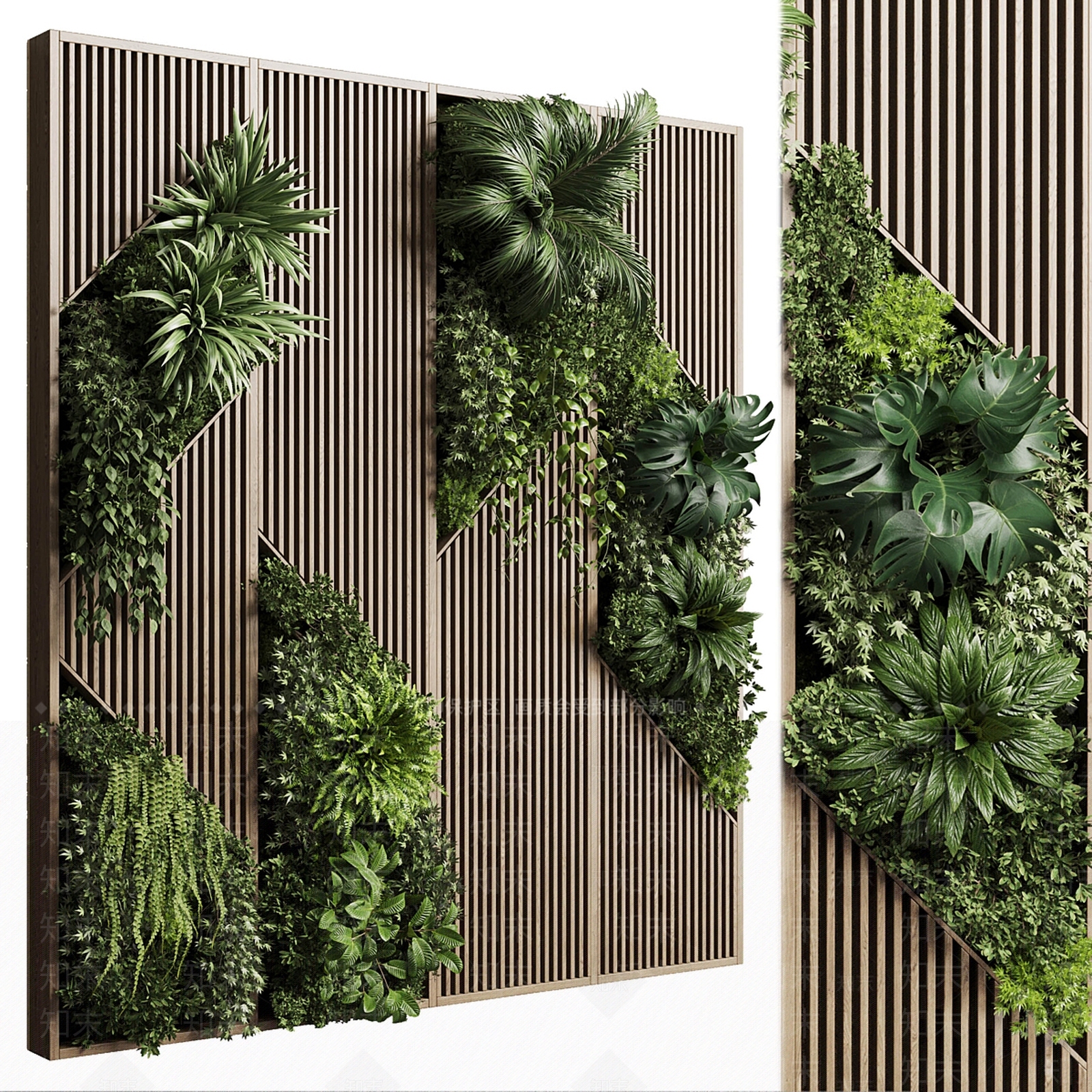 植物背景墙3D模型下载【ID:1131275792】