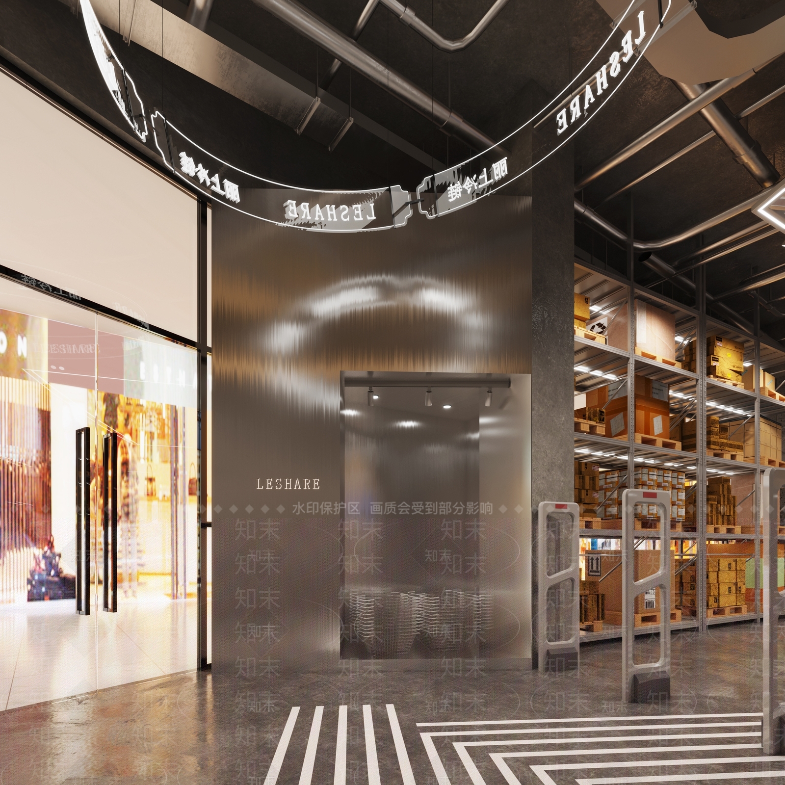 工业风仓储超市3D模型下载【ID:1131280437】