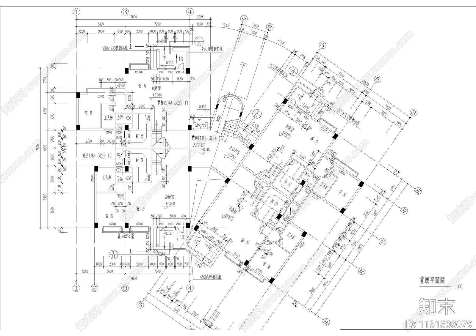 广州花园复式公寓建筑cad施工图下载【ID:1131808079】