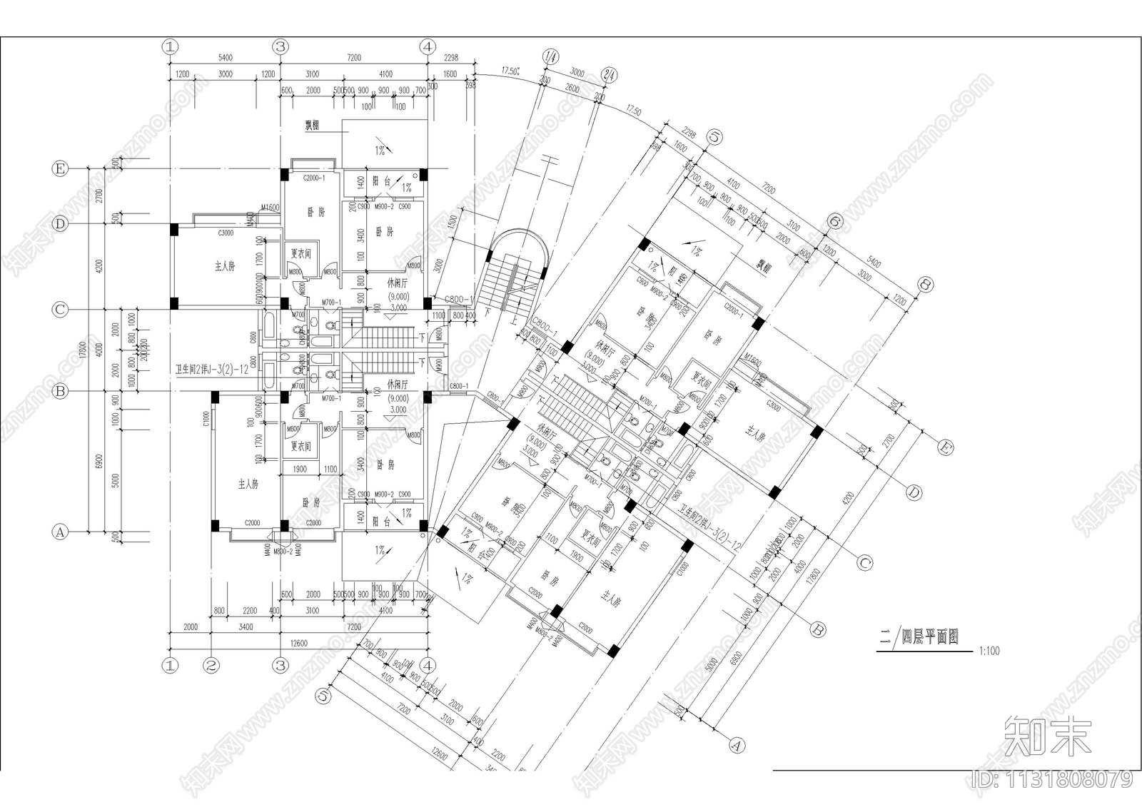 广州花园复式公寓建筑cad施工图下载【ID:1131808079】