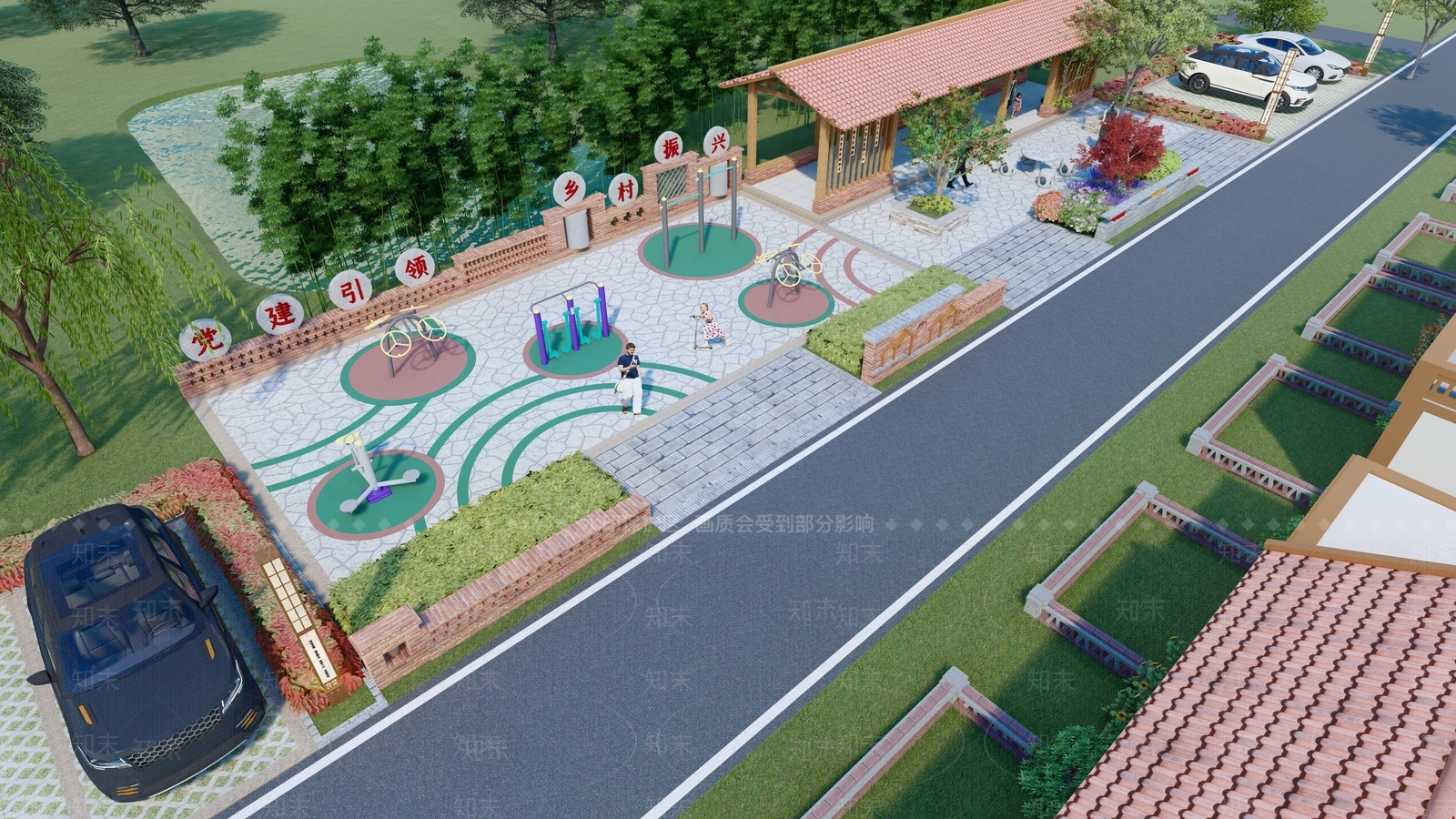 现代乡村公园SU模型下载【ID:1131289036】