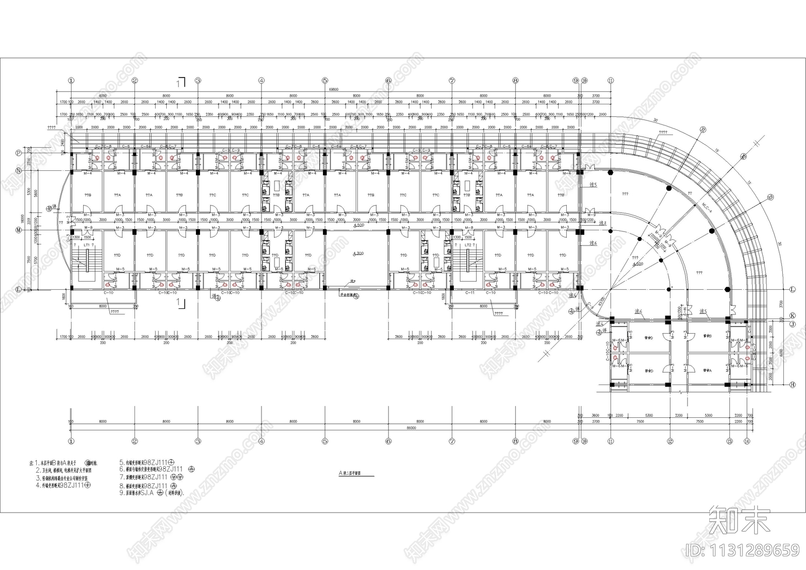 经典宿舍建筑施工图下载【ID:1131289659】