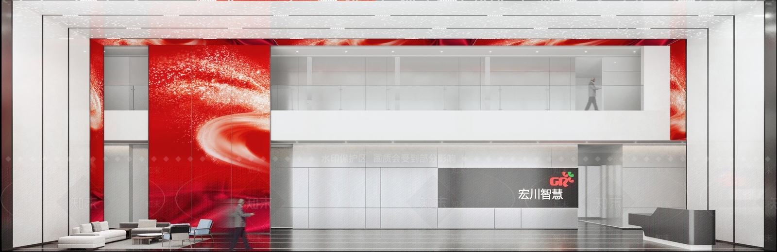现代极简公司大堂3D模型下载【ID:1131292346】