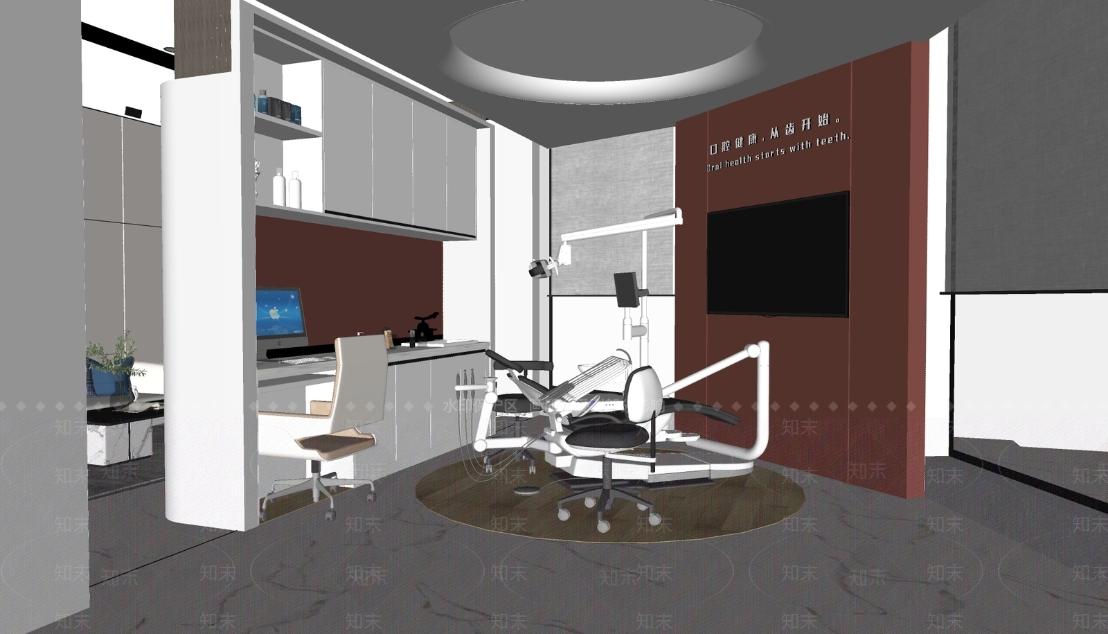 现代牙科诊所SU模型下载【ID:1131292845】