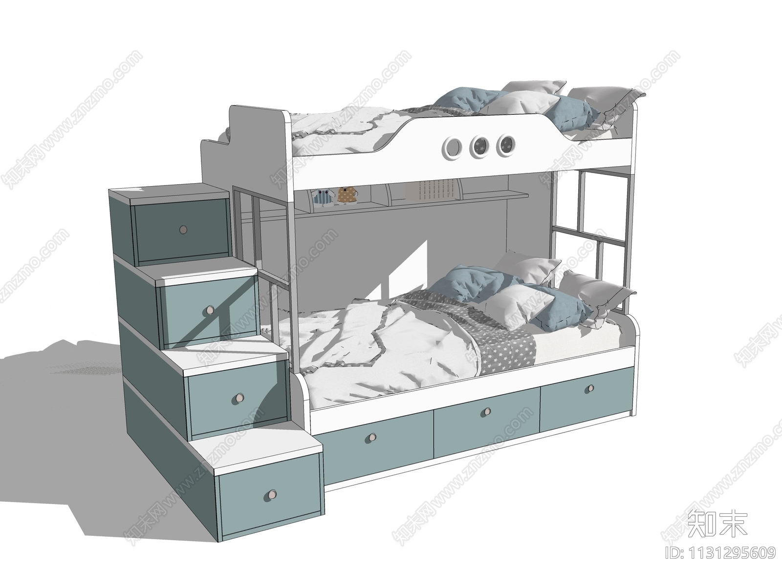 现代双层床SU模型下载【ID:1131295609】