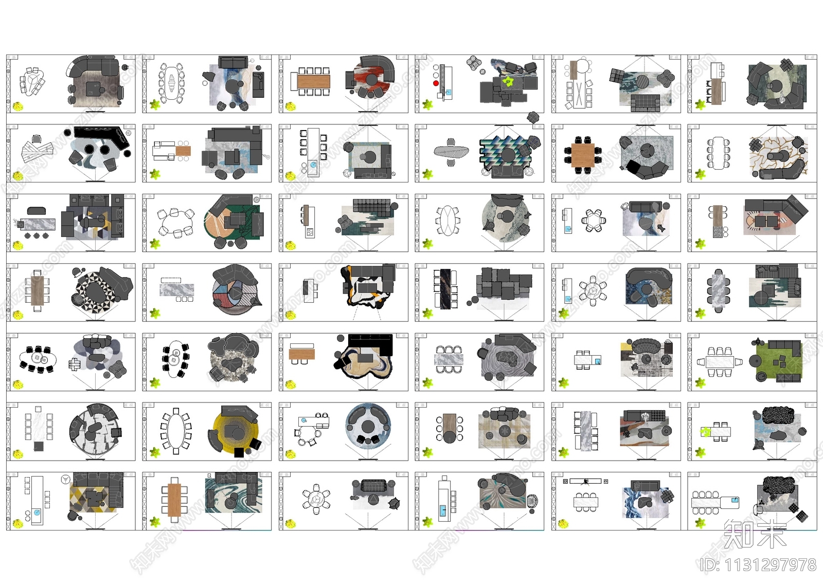 网红家具沙发餐桌卧室书房厨卫施工图下载【ID:1131297978】