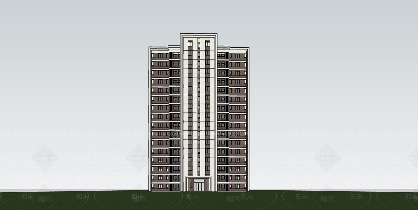 现代简约高层住宅SU模型下载【ID:1131298161】