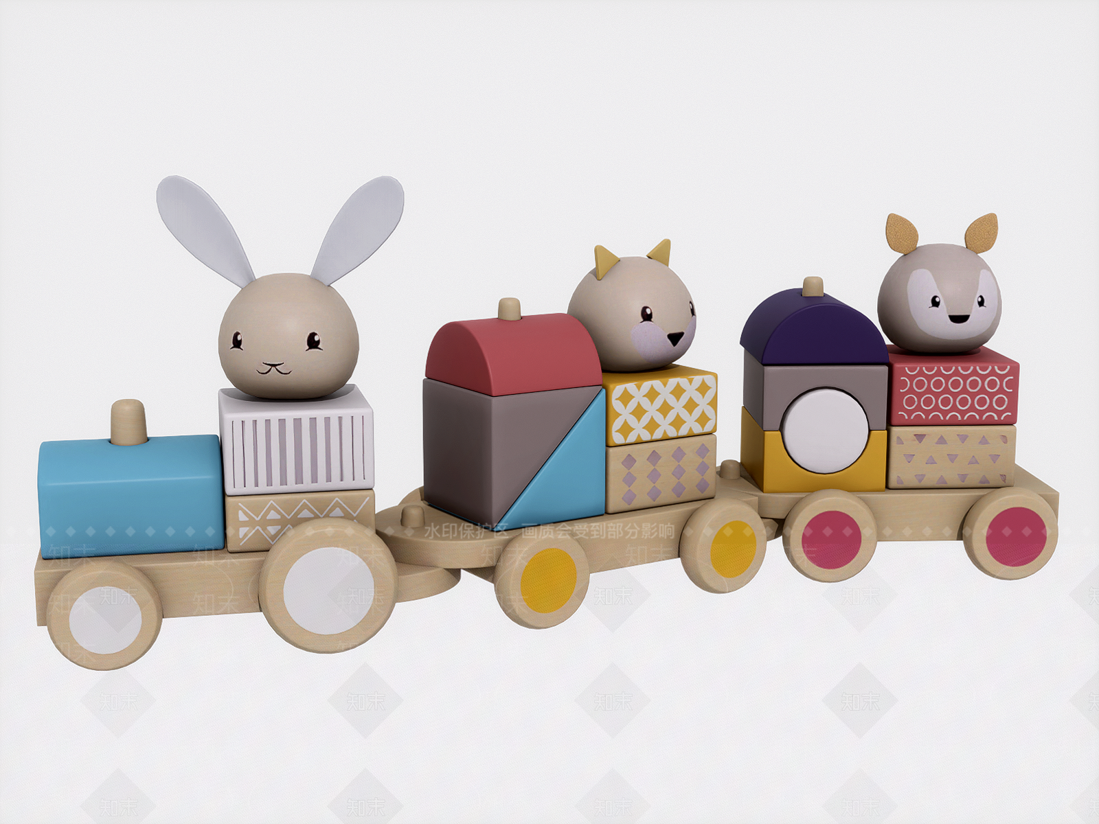 小火车积木SU模型下载【ID:1131300429】