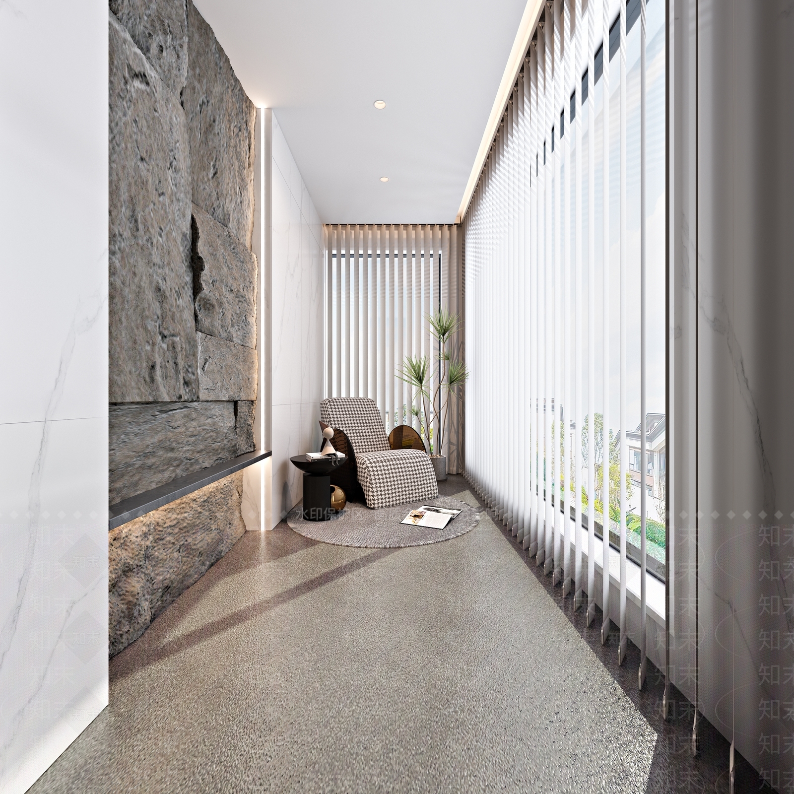现代休闲阳台3D模型下载【ID:1131301641】