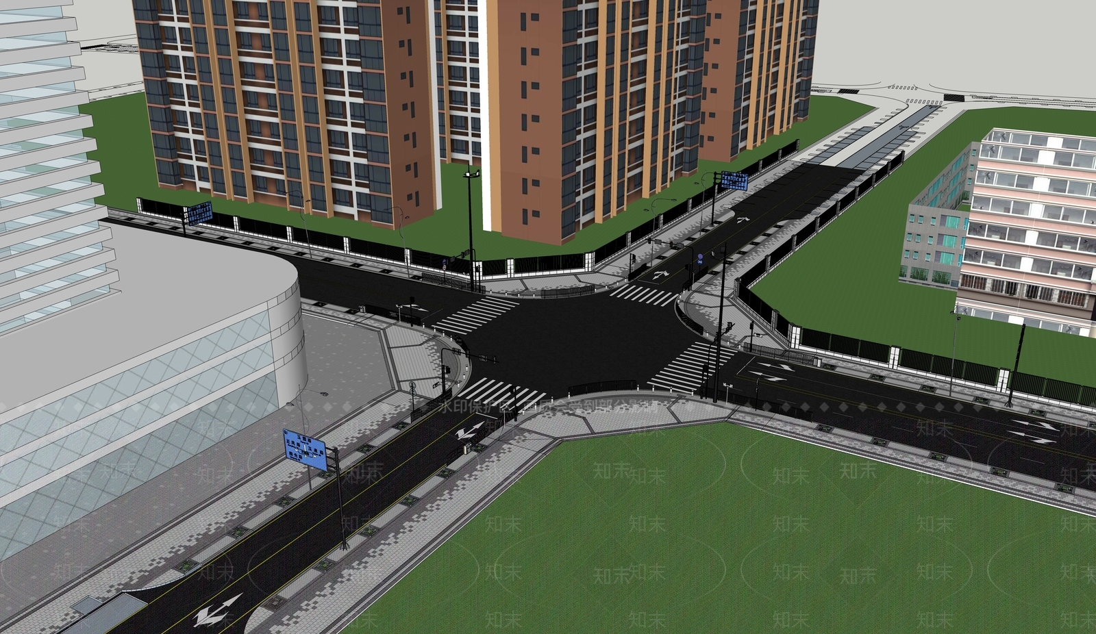 现代道路SU模型下载【ID:1131303809】