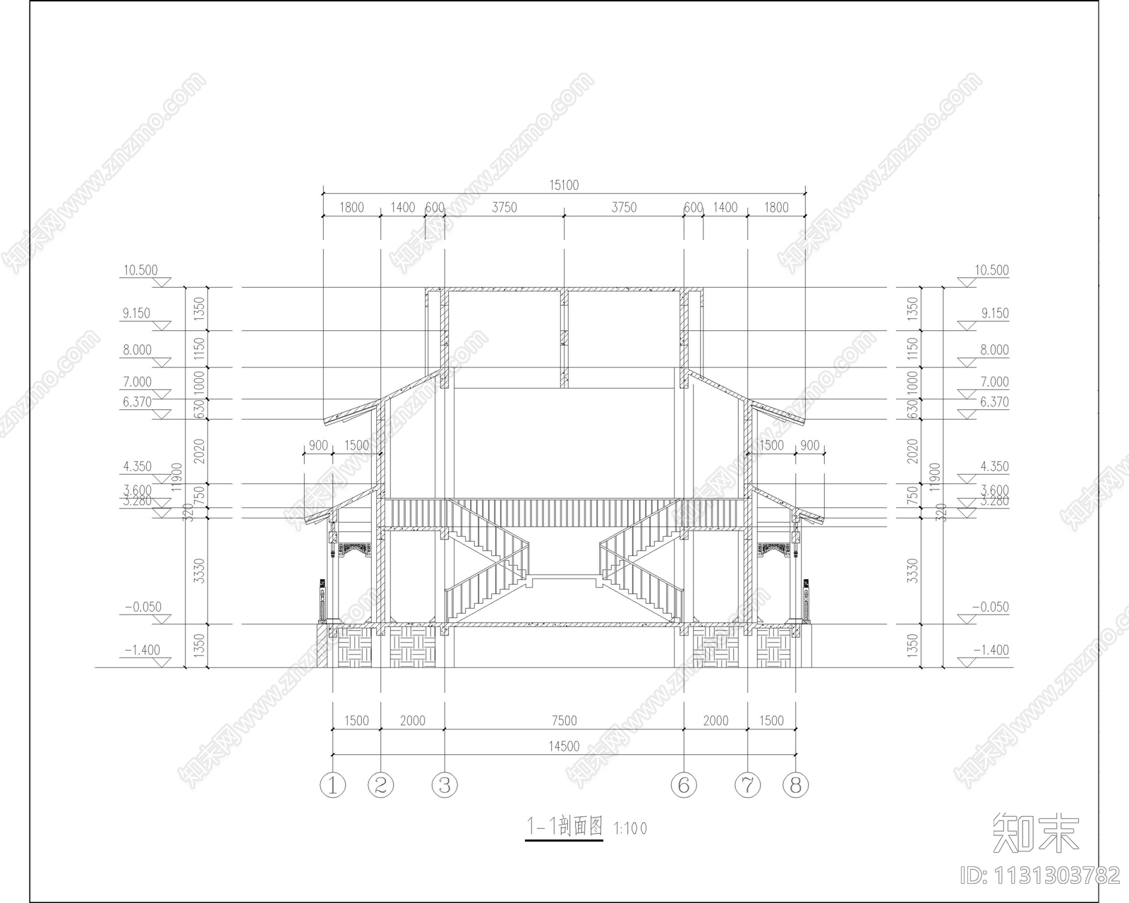 古建筑cad施工图下载【ID:1131303782】