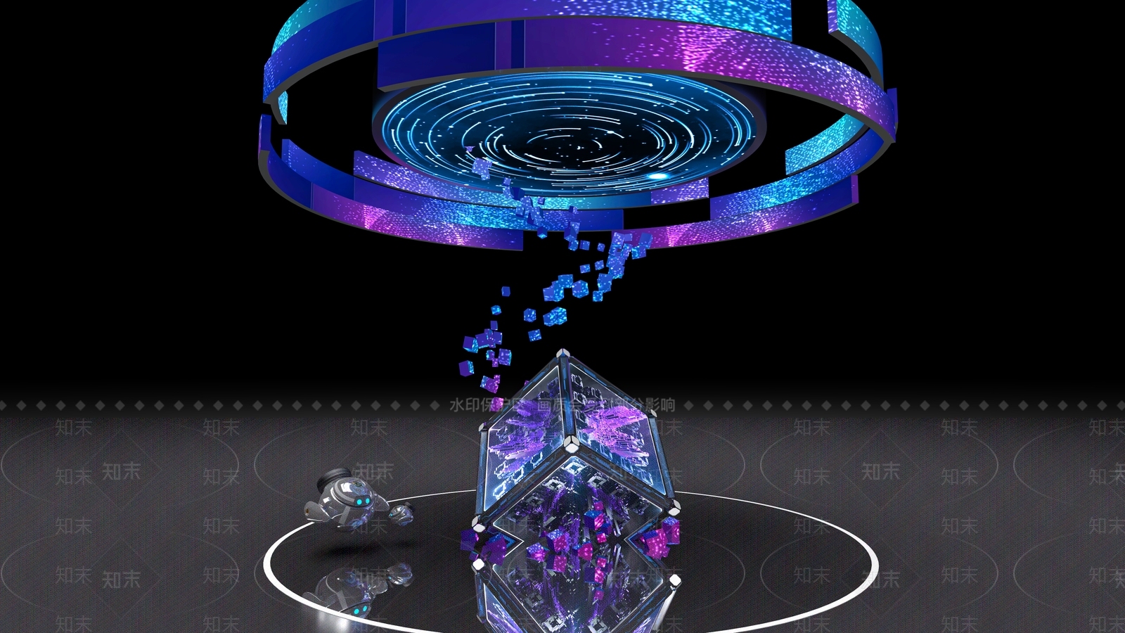 现代魔方室内雕塑装置3D模型下载【ID:1131305004】