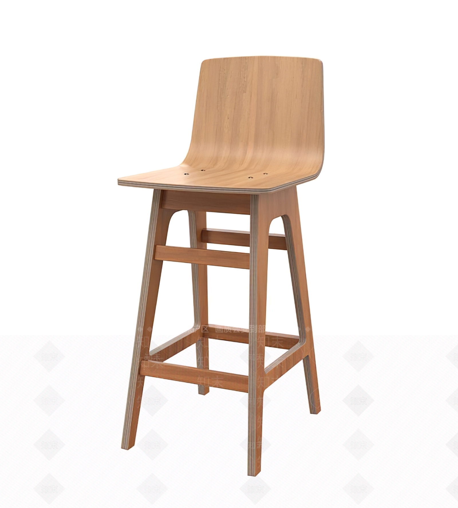 简欧木质吧椅3D模型下载【ID:1131305805】