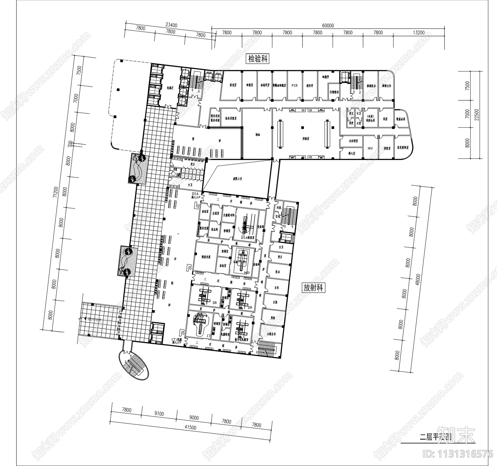 现代人民医院住院综合楼建筑cad施工图下载【ID:1131316576】