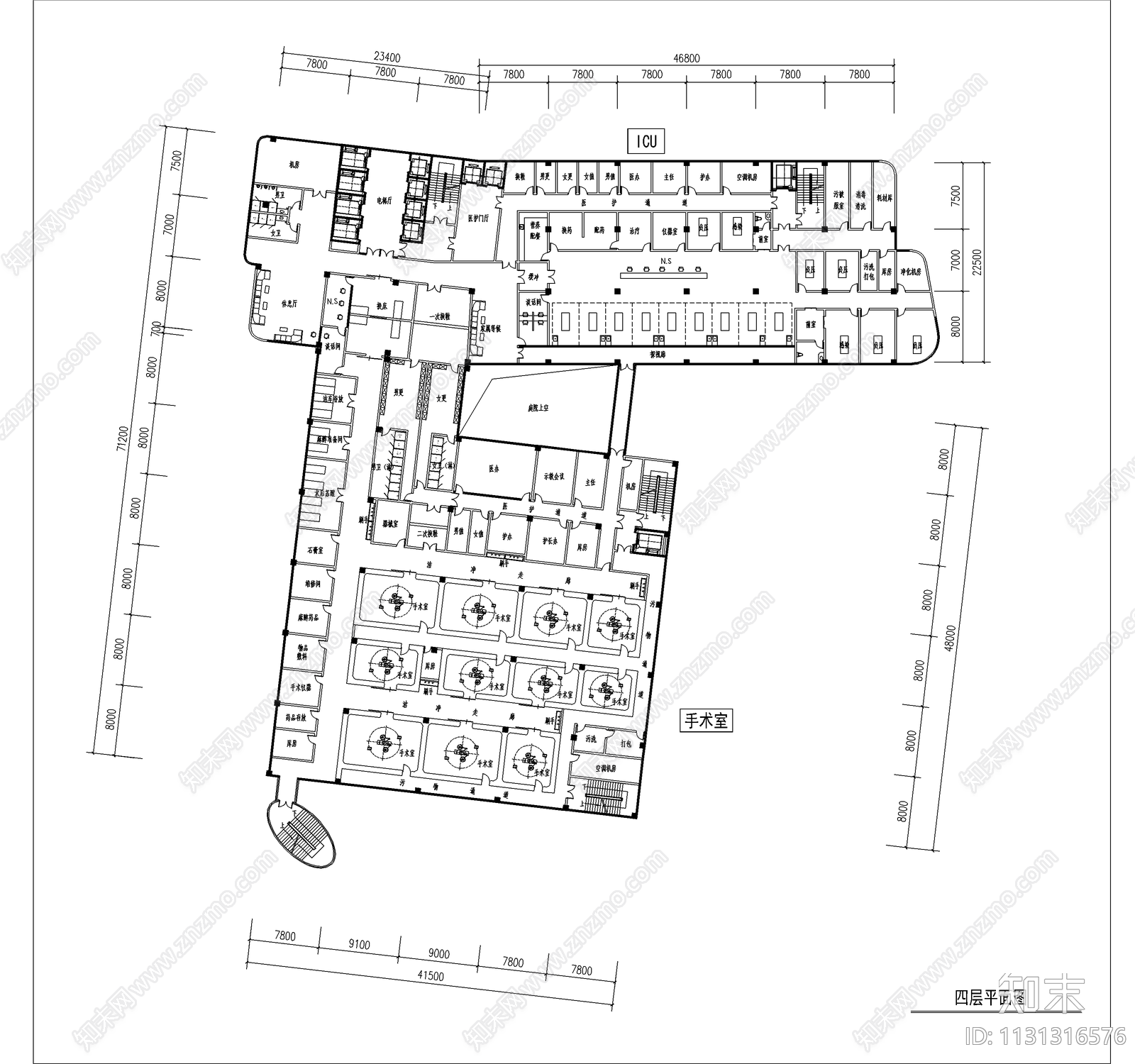 现代人民医院住院综合楼建筑cad施工图下载【ID:1131316576】