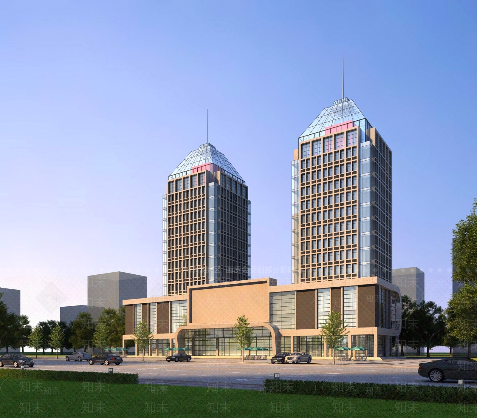 现代商业建筑3D模型下载【ID:1131325644】