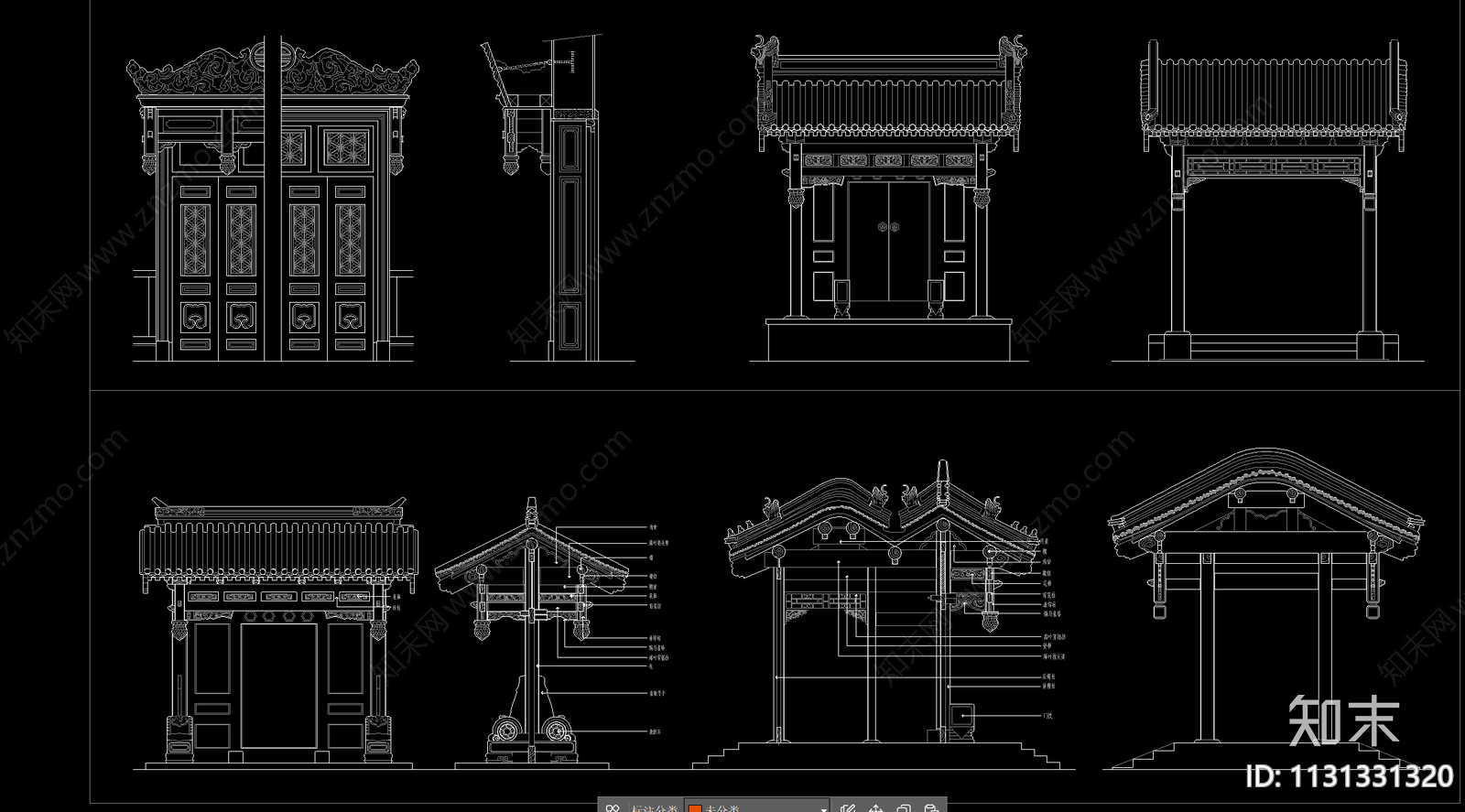 超全中式家具cad施工图下载【ID:1131331320】