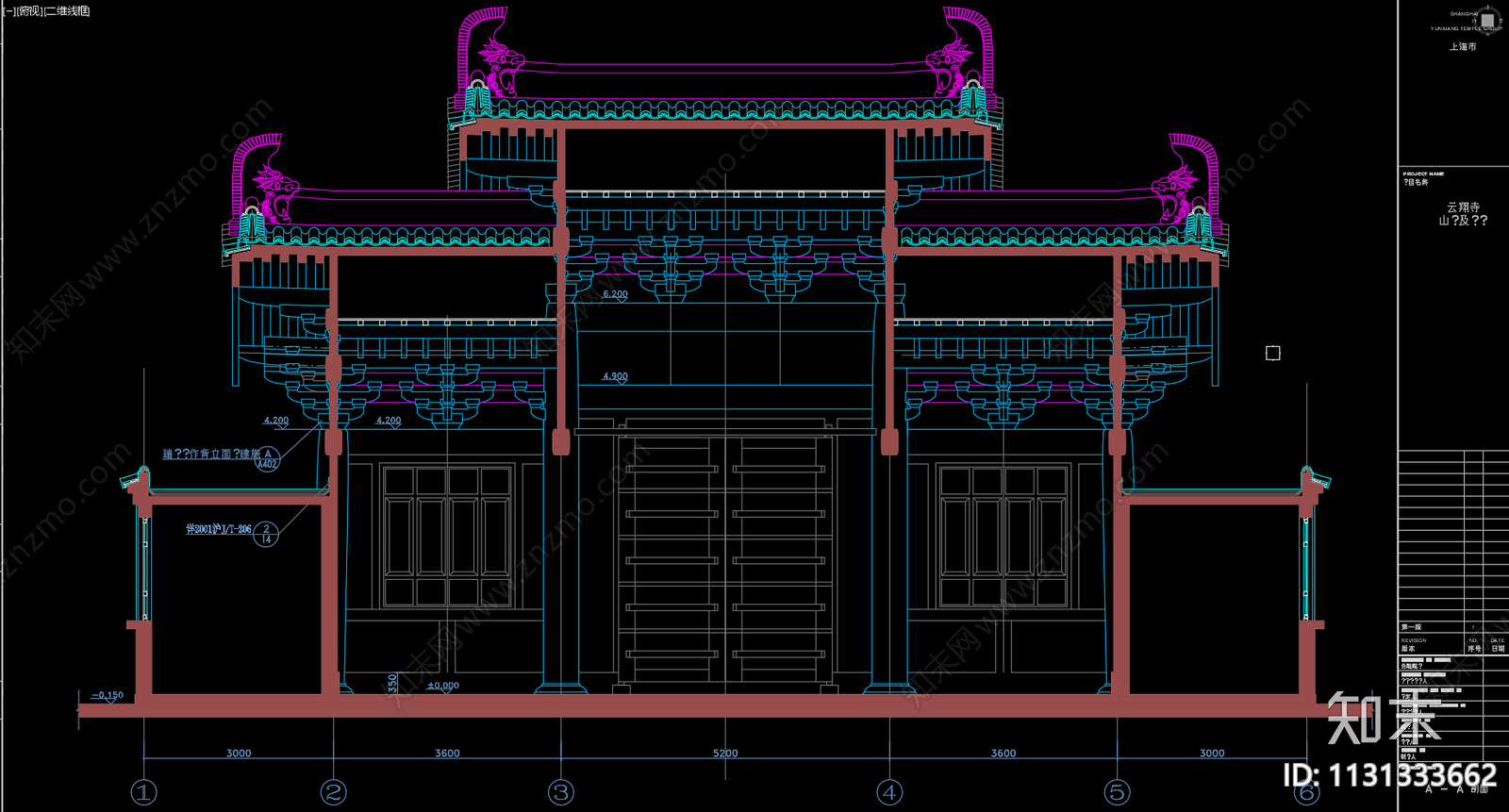 中式榫卯结构古建筑施工图下载【ID:1131333662】