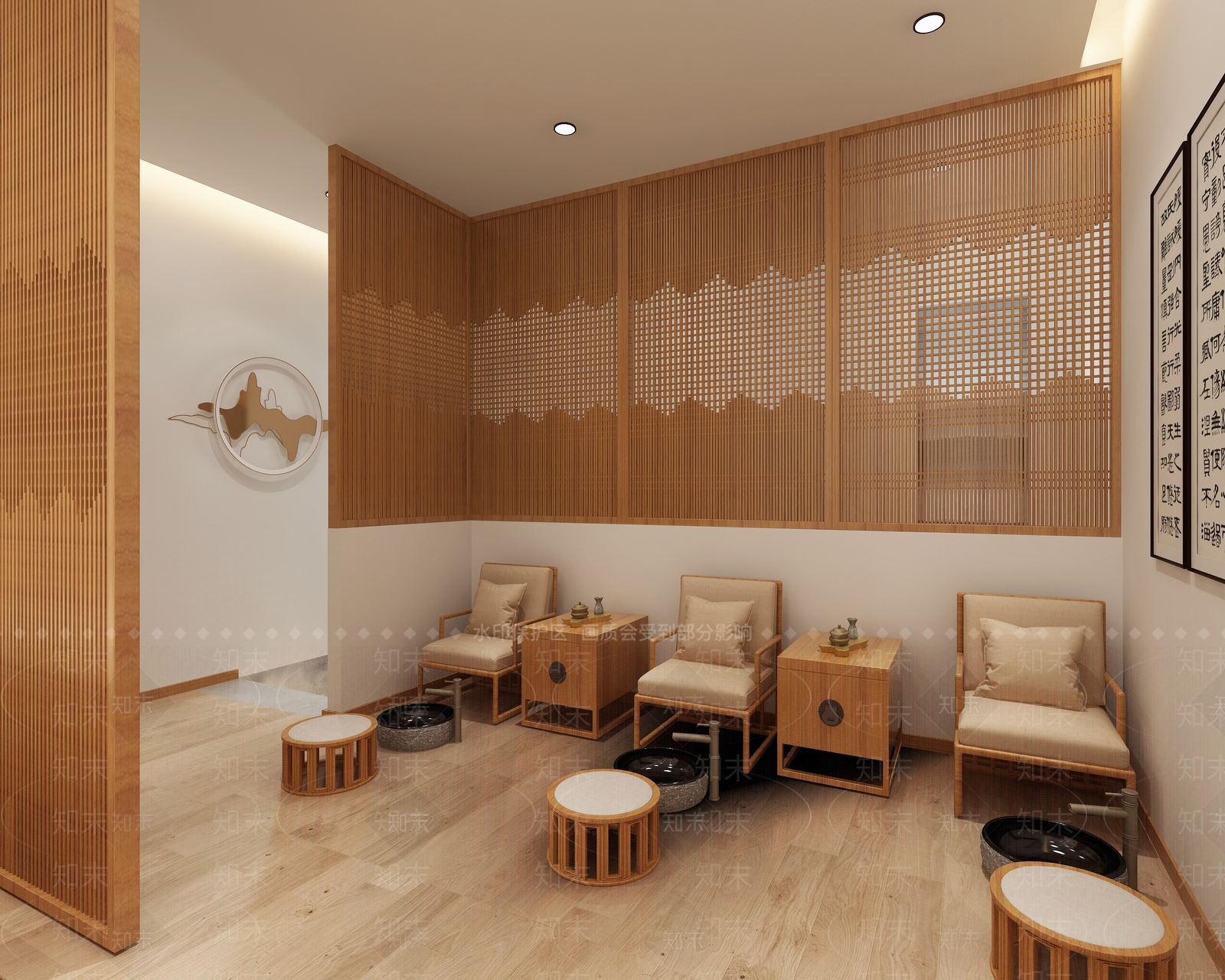 新中式足疗店3D模型下载【ID:1131335384】