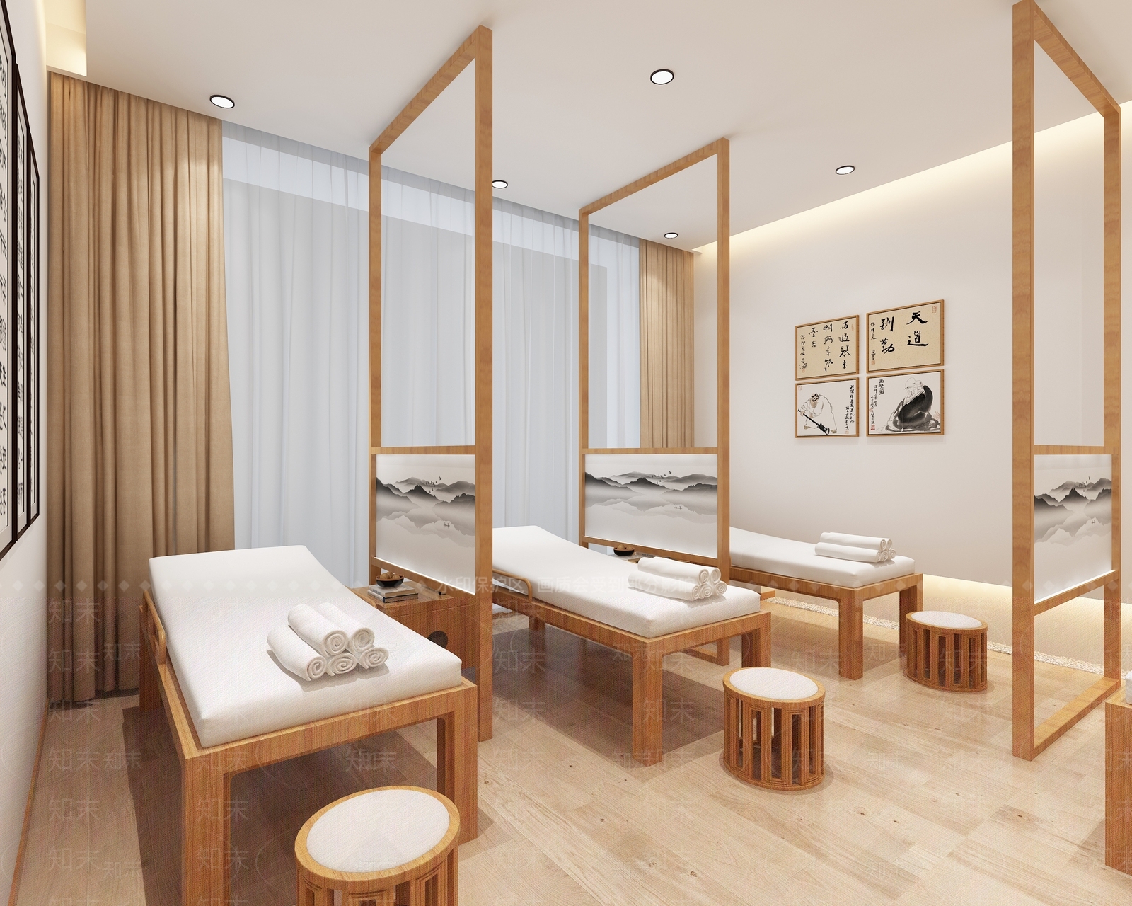 新中式足疗店3D模型下载【ID:1131335384】