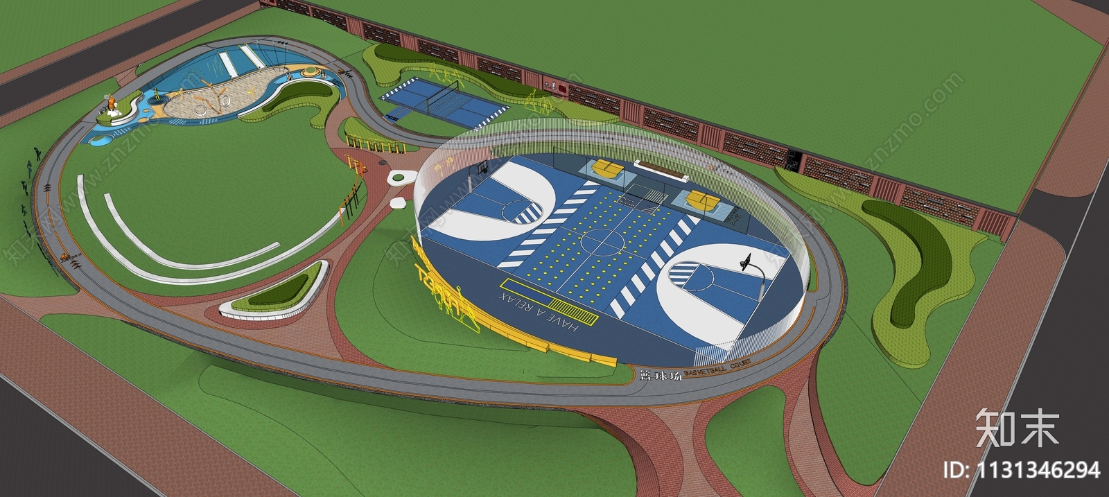 现代体育公园SU模型下载【ID:1131346294】